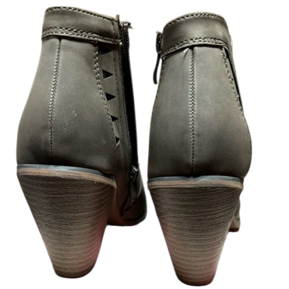 J Mark Gray Ankle Booties Heeled Boots Sz.10 - Picture 3 of 8